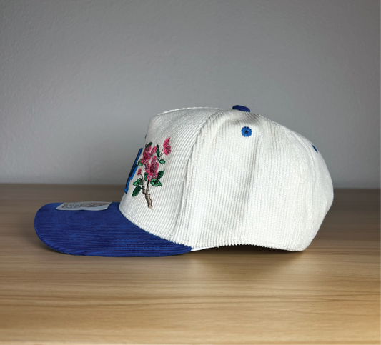LA Cherry Blossom - 2 Tone Blue Corduroy