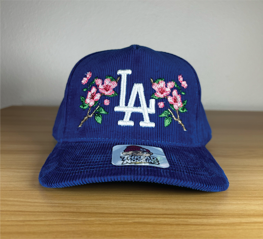 LA Cherry Blossom - Blue Corduroy