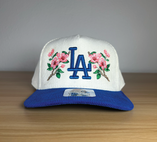 LA Cherry Blossom - 2 Tone Blue Corduroy