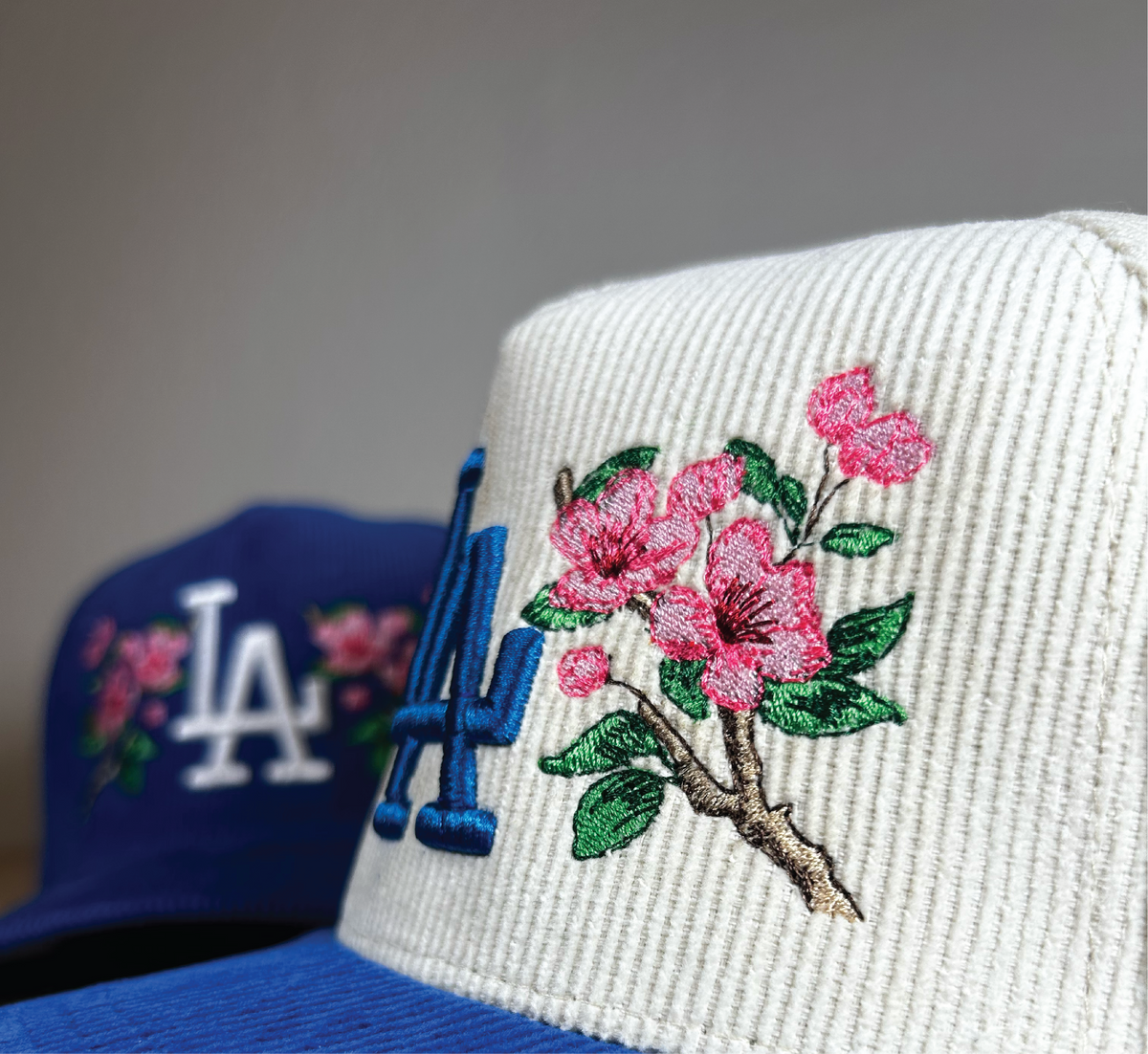 LA Cherry Blossom - 2 Tone Blue Corduroy